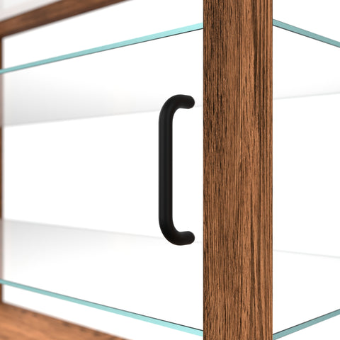 42 In. Artisan Horizontal Dark Wooden & Tempered Glass Dry Bakery Display Case
