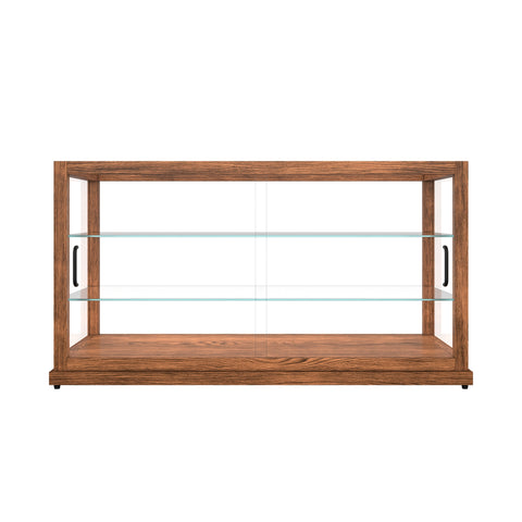44 In. Artisan Horizontal Dark Wooden & Tempered Glass Dry Bakery Display Case