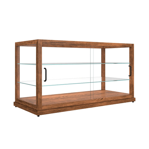 44 In. Artisan Horizontal Dark Wooden & Tempered Glass Dry Bakery Display Case