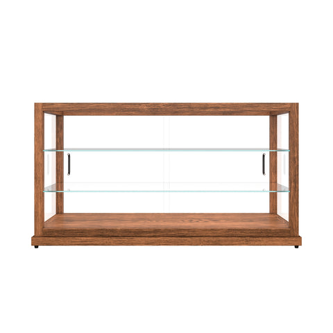 44 In. Artisan Horizontal Dark Wooden & Tempered Glass Dry Bakery Display Case