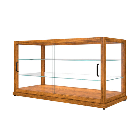 44 In. Artisan Horizontal Light Wooden & Tempered Glass Dry Bakery Display Case