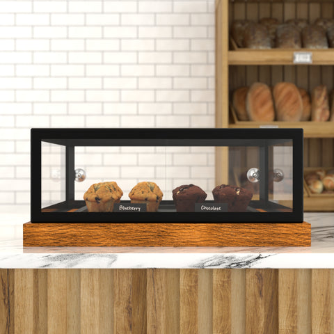 20 in. Wood and Tempered Glass Pastry Dry Bakery Display Case
