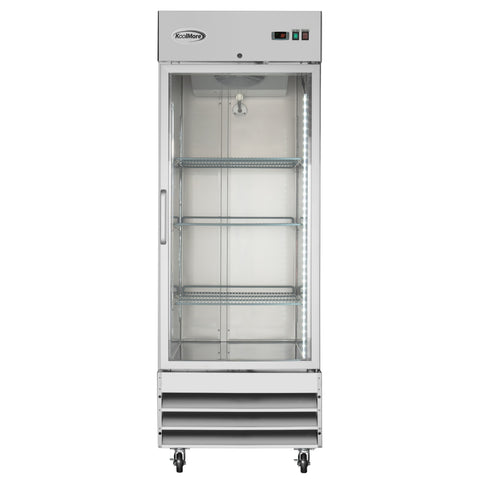 29 in. One Glass Door Reach-In Refrigerator, 21 Cu. Ft. in Stainless-Steel