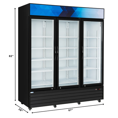 71 in. Three-Door Merchandiser Refrigerator - 56 Cu. Ft. MDR-3GD-63C