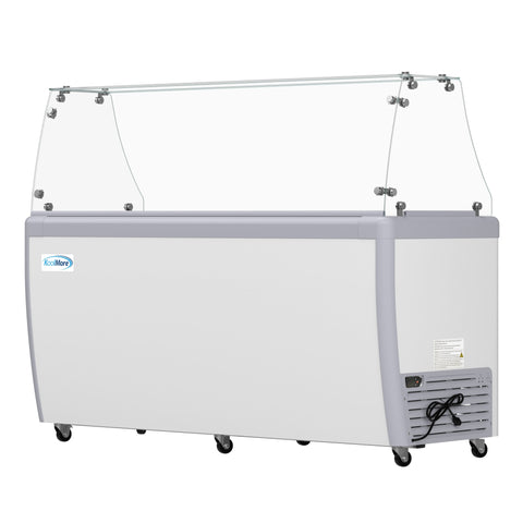 70 in. 14-Pan Gelato Dipping Cabinet Display Freezer with Sliding Glass Door and Sneeze Guard, 20 cu. ft. (KM-GDC-71SD-FG)