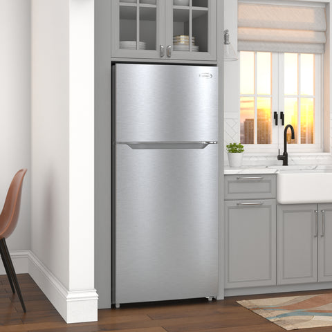 28 In. 14 Cu. Ft. Top-Freezer Residential Refrigerator in Stainless Steel