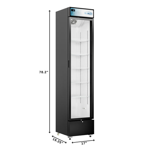 17 in. Slim Commercial Merchandiser Refrigerator 7 Cu. Ft. in Black, ETL Listed