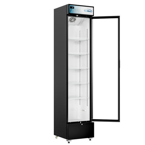 17 in. Slim Commercial Merchandiser Refrigerator 7 Cu. Ft. in Black, ETL Listed