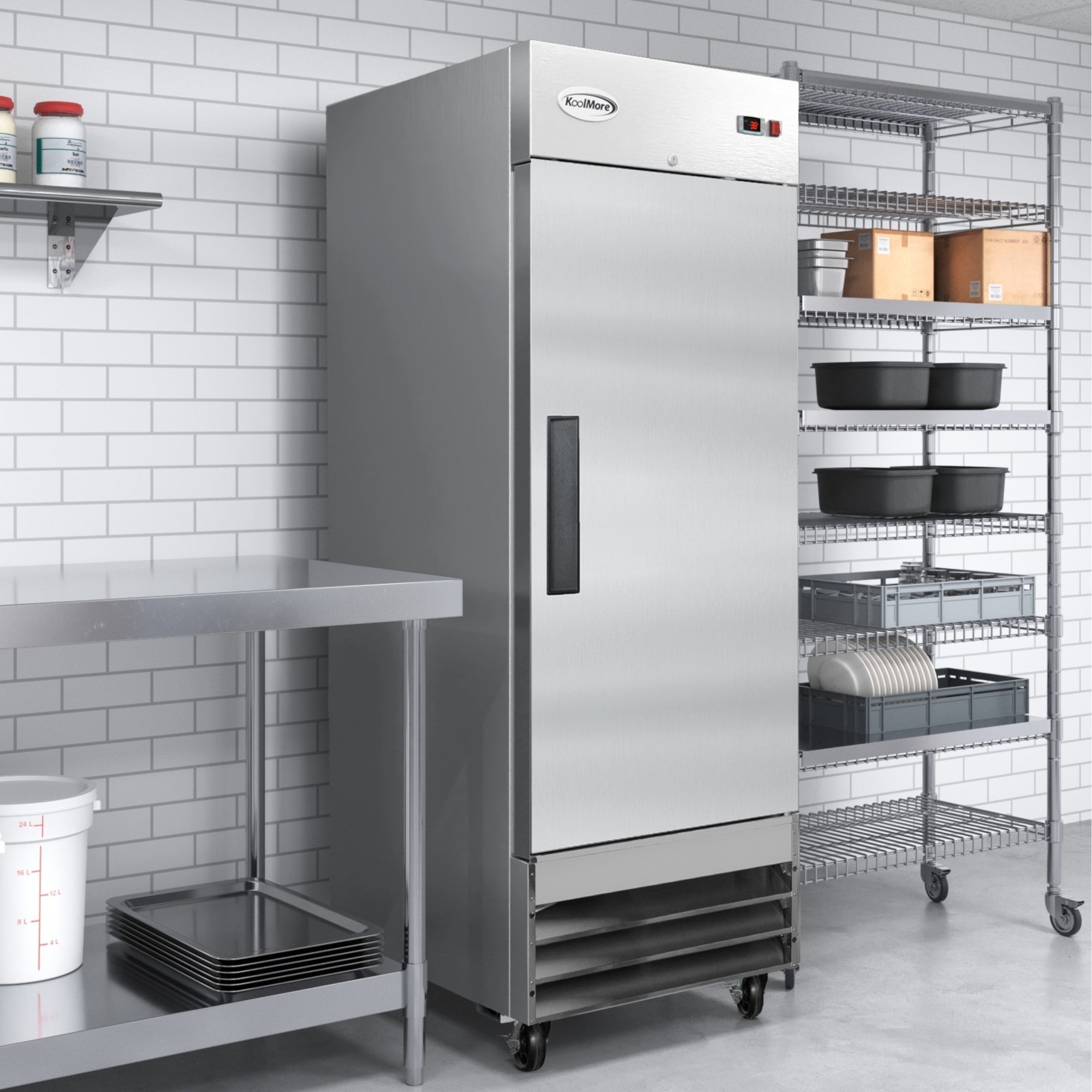 29 in. One Door Commercial Reach-in Refrigerator, 23 cu. ft. in
