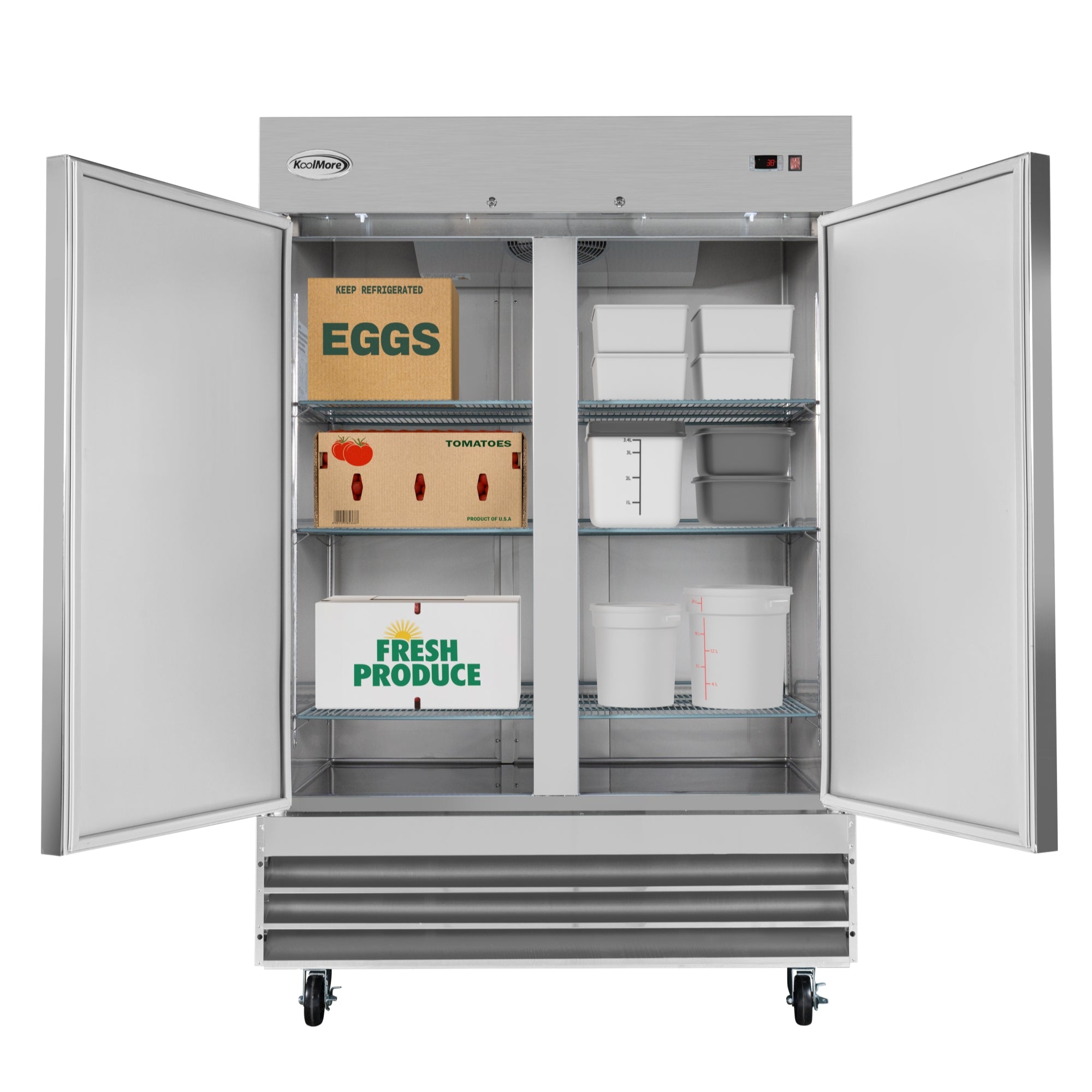 54 in. Two-Door Reach-In Refrigerator - 47 Cu Ft. – Koolmore