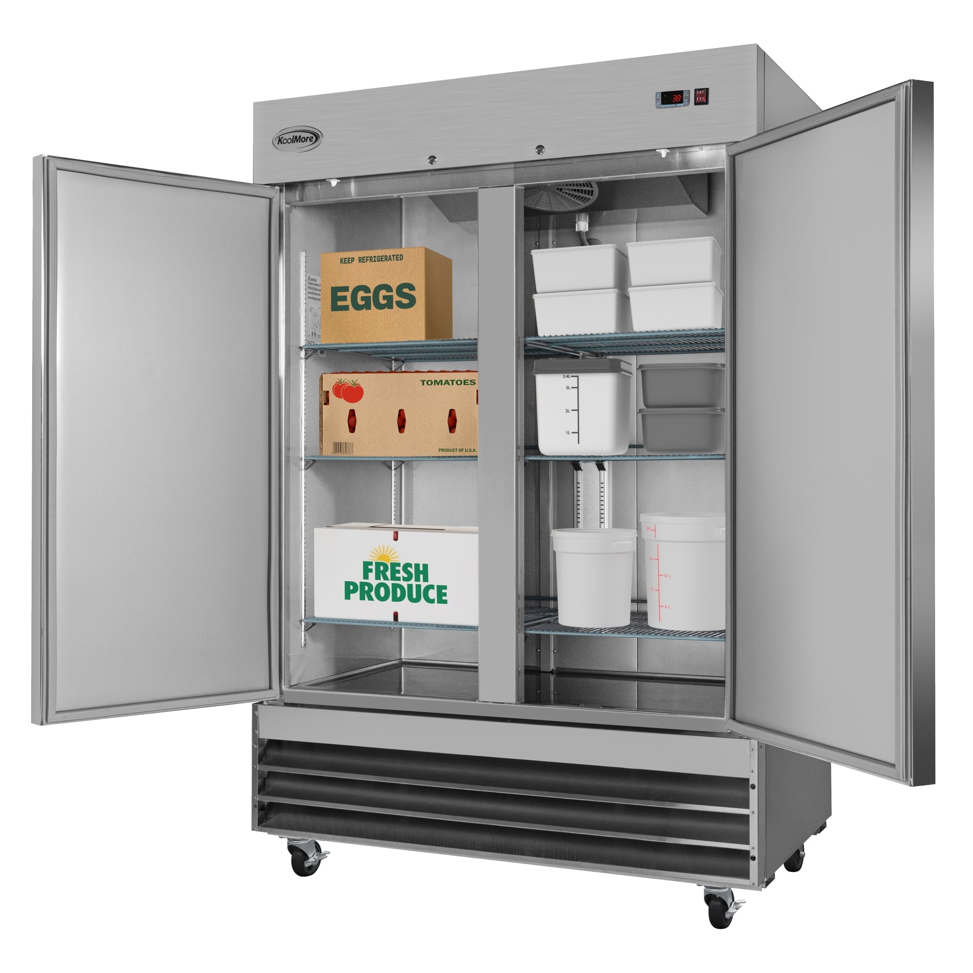 54 in. Two-Door Reach-In Refrigerator - 47 Cu Ft. – Koolmore