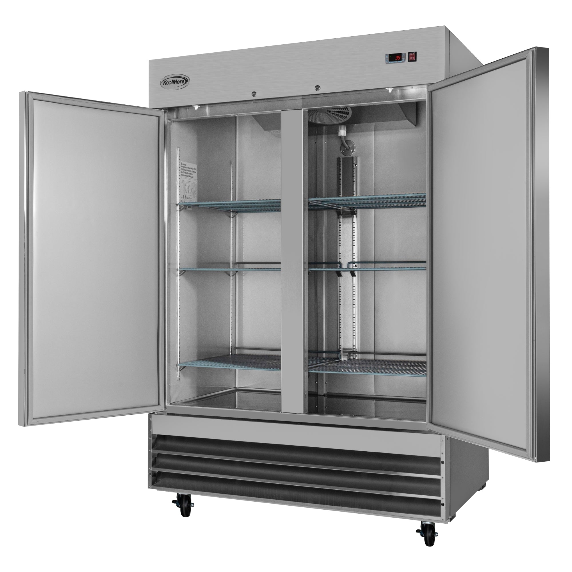 54 in. Two-Door Reach-In Refrigerator - 47 Cu Ft. RIR-2D-SS – Koolmore