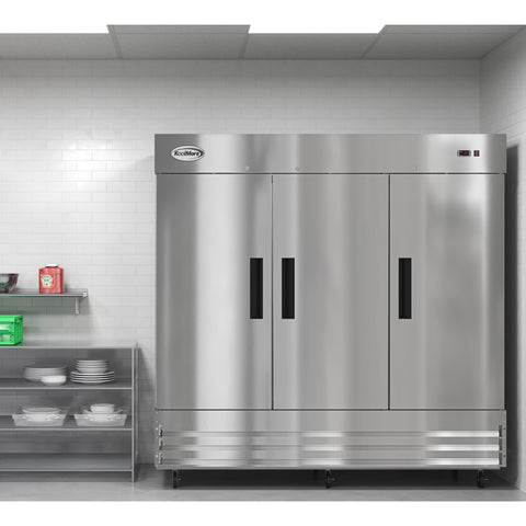 80 in. Three Door Commercial Reach In Refrigerator 72 cu. ft.