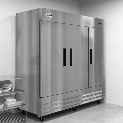 80 in. Three Door Commercial Reach In Refrigerator 72 cu. ft.
