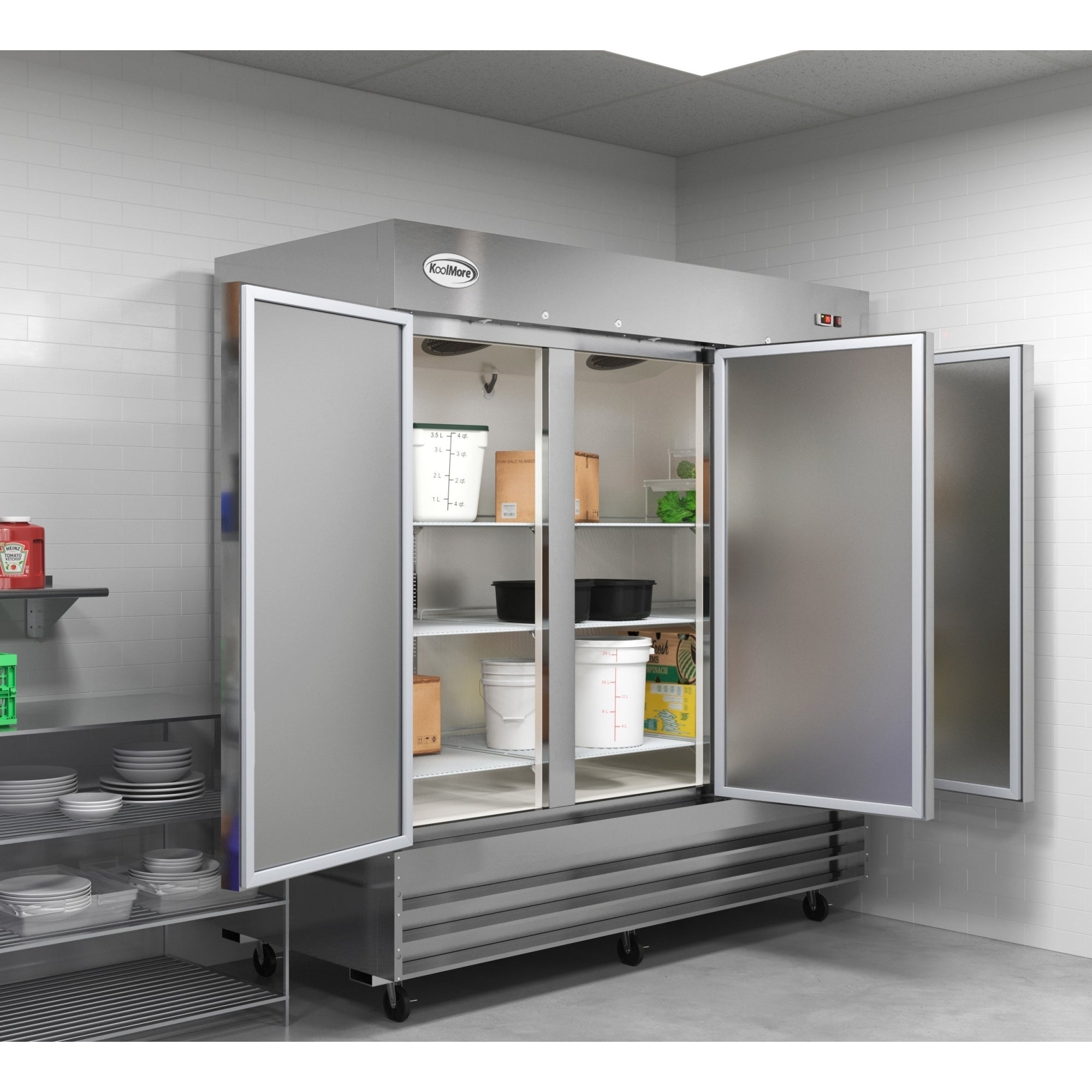 80 in. Three Door Commercial Reach In Refrigerator 72 cu. ft