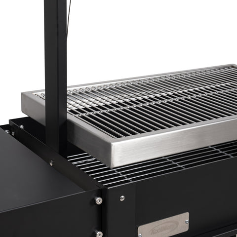 50 in. Argentine Charcoal Grill, Adjustable Grate Outdoor BBQ, in Black