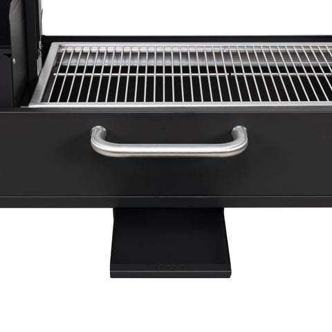 54 in. Argentine Charcoal Grill, Adjustable Grate Outdoor BBQ, in Black