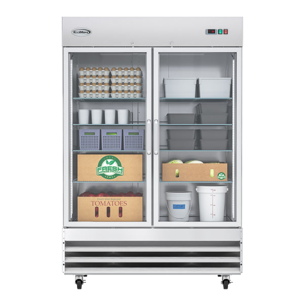 54 in. Two-Door Reach-In Refrigerator - 47 Cu Ft. RIR-2D-GD – Koolmore