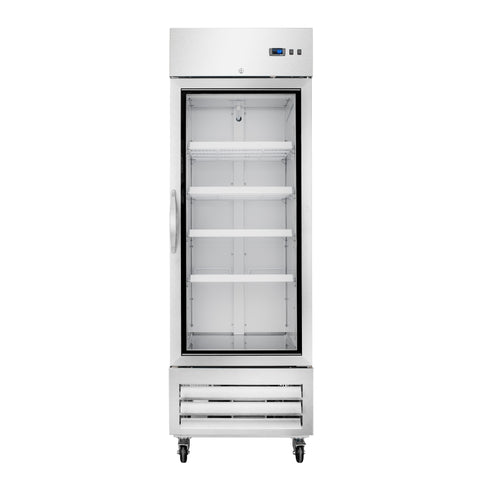 27 in. Commercial One Glass Door Convertible Reach-In Refrigerator/Freezer with 23 Cu. Ft. Capacity in Stainless Steel, ETL Listed