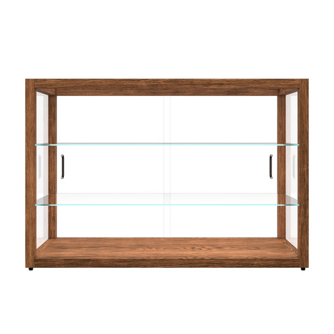 42 In. Artisan Horizontal Dark Wooden & Tempered Glass Dry Bakery Display Case
