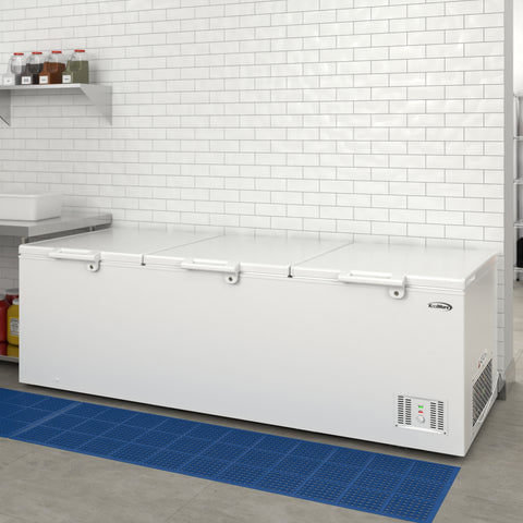 100 in. 50 cu. ft. Large Three-Door Chest Freezer in White