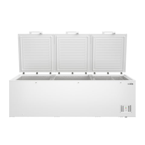 100 in. 50 cu. ft. Large Three-Door Chest Freezer in White
