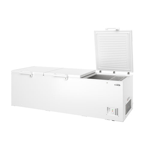 100 in. 50 cu. ft. Large Three-Door Chest Freezer in White