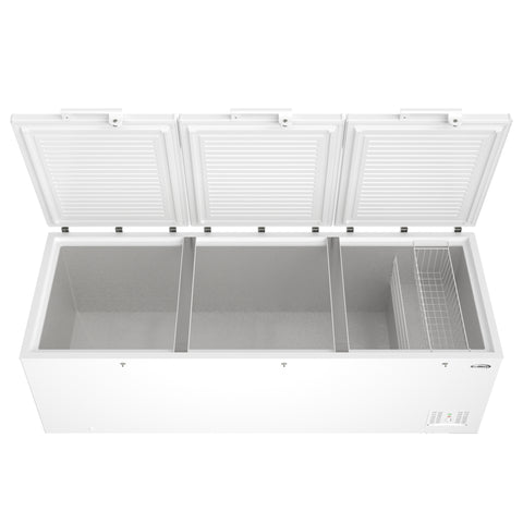 100 in. 50 cu. ft. Large Three-Door Chest Freezer in White