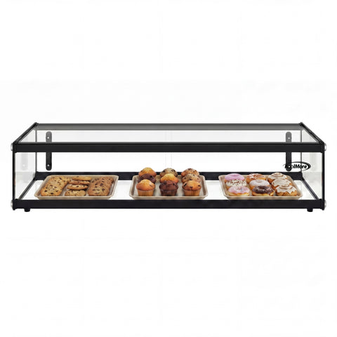 36 in. Slim  Dry  Bakery Display Case with Black Aluminum Accents, 1.5 Cu Ft