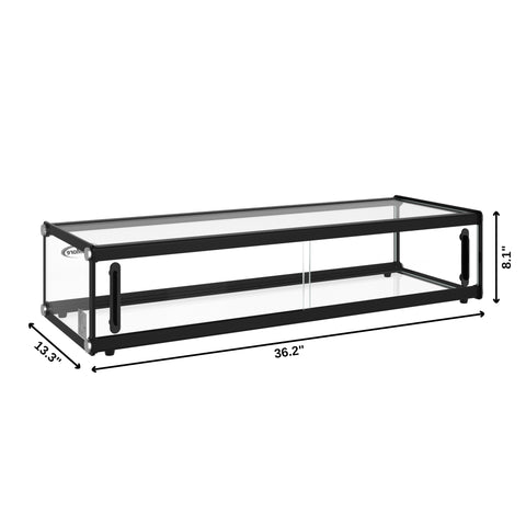 36 in. Slim  Dry  Bakery Display Case with Black Aluminum Accents, 1.5 Cu Ft