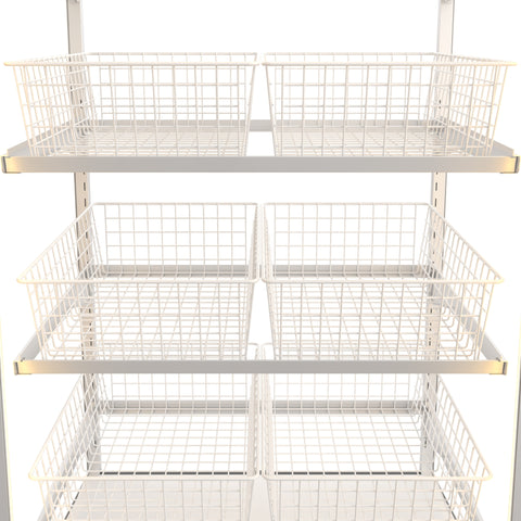 30 in. Tempered Glass Floor Standing Bagel Bakery Display Case with 6 Baskets, Open Back and LED Lighting