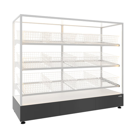 60 in. Floor Standing Bagel Bakery Display Case with 12 Baskets with Open Back and LED Lighting