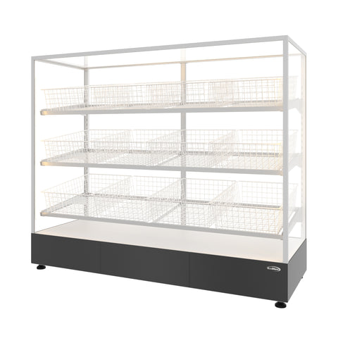 60 in. Floor Standing Bagel Bakery Display Case with 12 Baskets with Open Back and LED Lighting