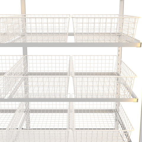 60 in. Floor Standing Bagel Bakery Display Case with 12 Baskets with Open Back and LED Lighting