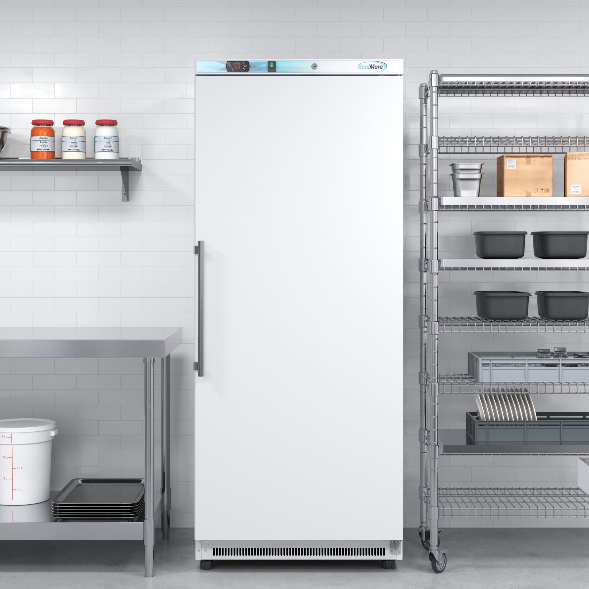 20 Cu. Ft. Commercial Reach-in Refrigerator in White with Manual