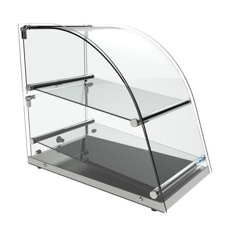 14 in. Commercial Countertop Bakery Display Case with Front Curved Glass and Rear Door, 2.4 cu. ft.