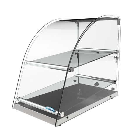 14 in. Commercial Countertop Bakery Display Case with Front Curved Glass and Rear Door, 2.4 cu. ft.