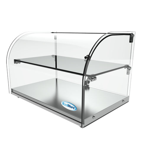 22 in. Commercial Countertop Bakery Display Case with Front Curved Glass and Rear Door, 1.5 cu. ft.