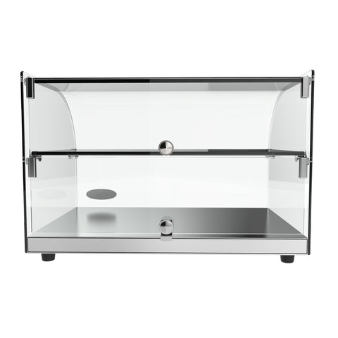 22 in. Commercial Countertop Bakery Display Case with Front Curved Glass and Rear Door, 1.5 cu. ft.