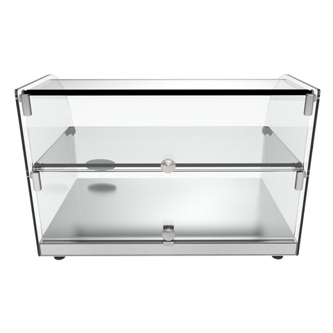 22 in. Commercial Countertop Bakery Display Case with Front Curved Glass and Rear Door, 1.5 cu. ft.