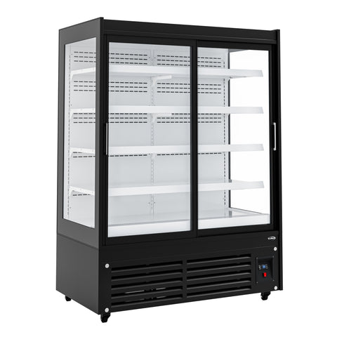 52 in. 24 Cu. Ft. Commercial Beverage Merchandiser with Sliding Glass Doors in Black
