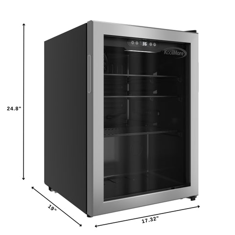 17 in. 70-Can Beverage Refrigerator with Stainless Steel Trim, 2.5 cu. ft.