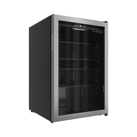 20 in. 4.5 cu. ft. Glass-Door Beverage Refrigerator Merchandiser with a 120-Can Capacity and Stainless-Steel Trim