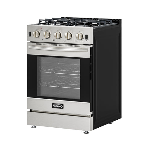 24 in. 4-Burner Slide-in Gas Range Oven, 3.7 cu. ft. in Stainless-Steel