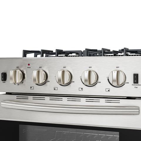 24 in. 4-Burner Slide-in Gas Range Oven, 3.7 cu. ft. in Stainless-Steel