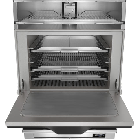 28 in. Commercial Charcoal Oven with Warming Racks and Base Cabinet in Stainless-Steel