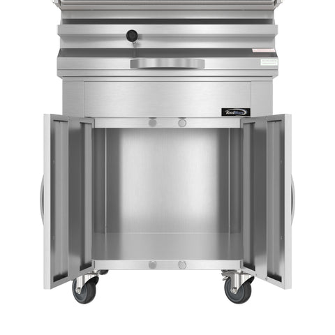 28 in. Commercial Charcoal Oven with Warming Racks and Base Cabinet in Stainless-Steel