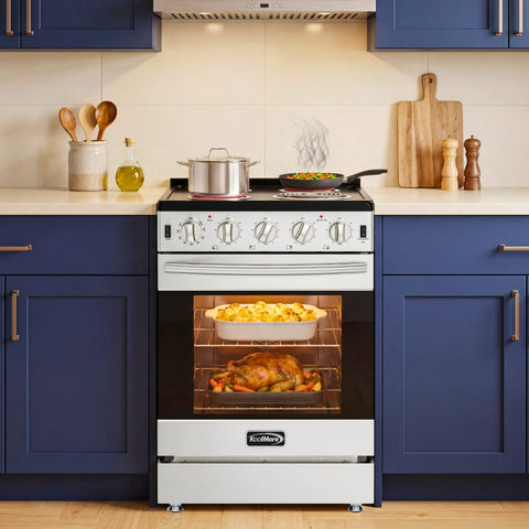 24 in. 4-Coil Electric Oven Range, 240V in Stainless-Steel