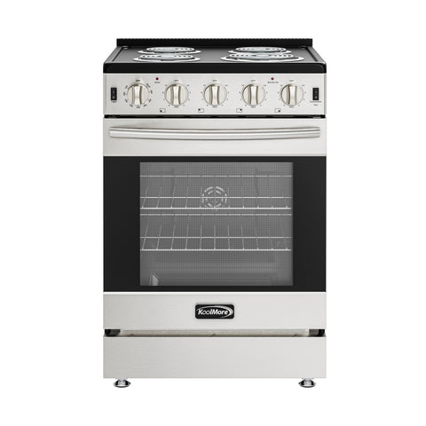 24 in. 4-Coil Electric Oven Range, 240V in Stainless-Steel