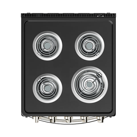 24 in. 4-Coil Electric Oven Range, 240V in Stainless-Steel